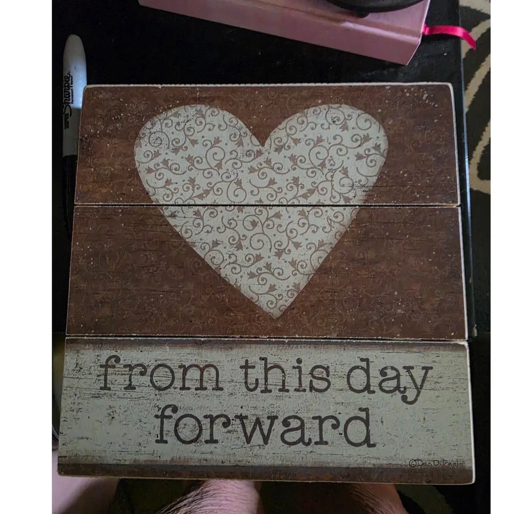 Dan DiPaolo From This Day Forward Wood Pallet Sign Rustic Heart Wedding Decor